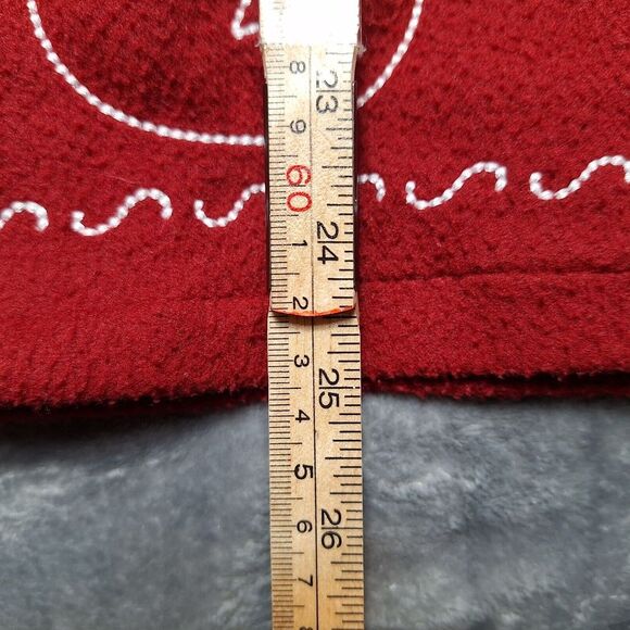 COLLECTIONS ETC Fleece Ugly Christmas Sweater Vest Sz M Red White Snowman - Picture 6 of 8